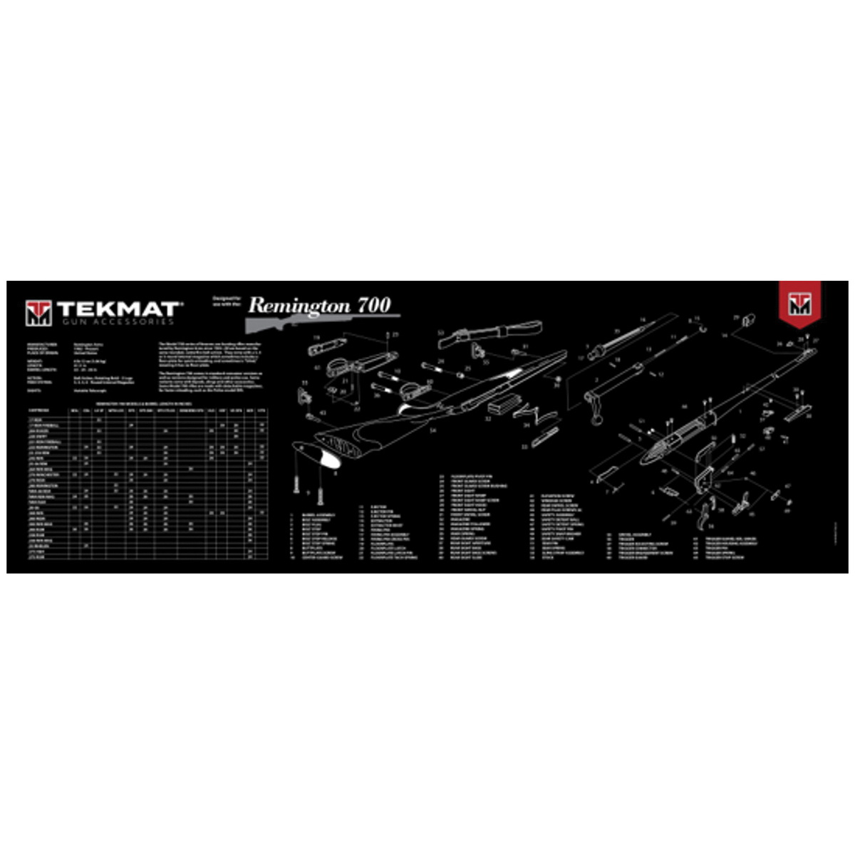 TEKMAT 36" x 12" x 0.13" Cleaning Mat for Remington 700