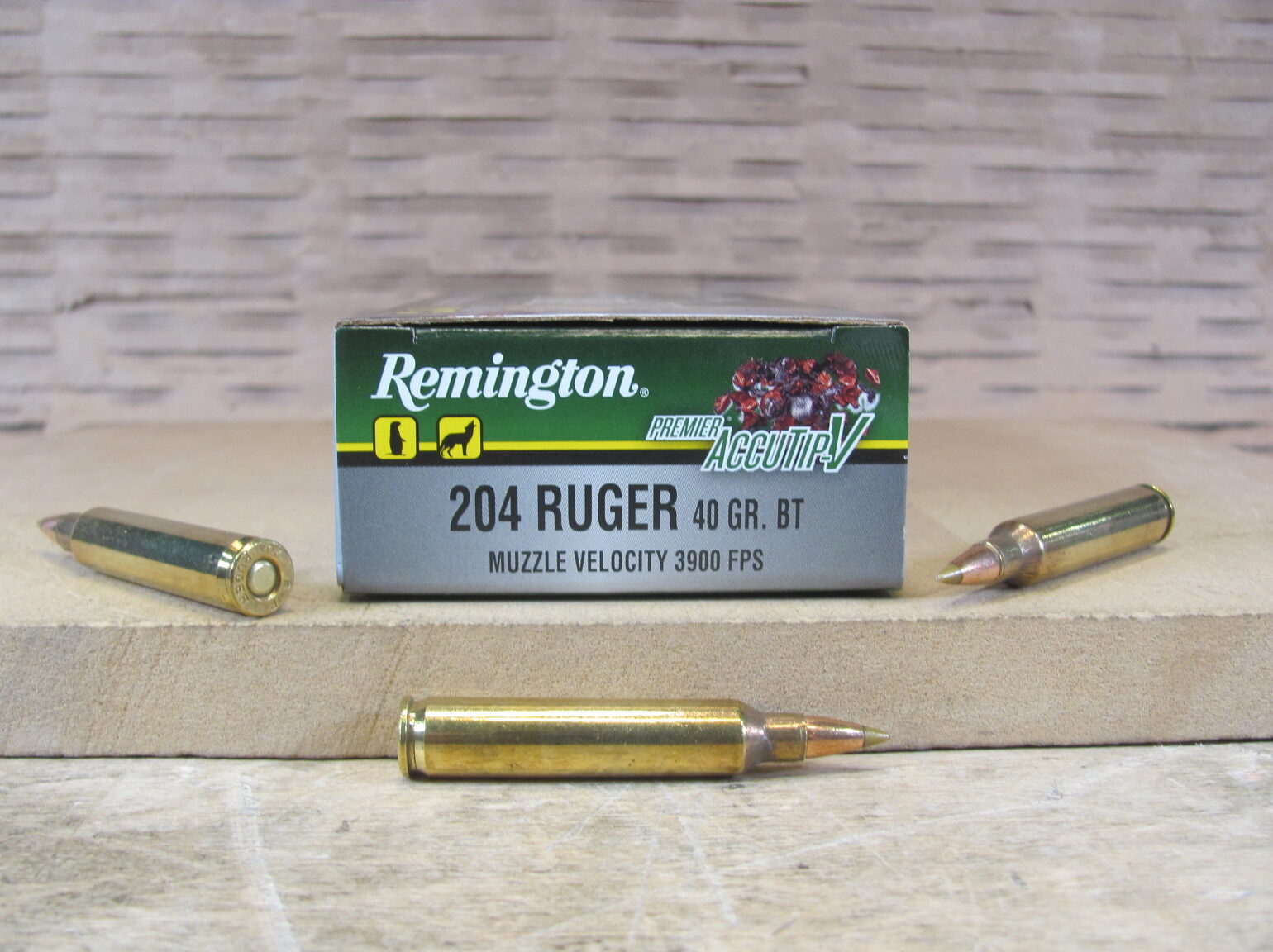 20 Round Box – 204 Ruger 40 Grain Accutip-V Boat Tail Remington Premier Accutip Ammo – PRA204B