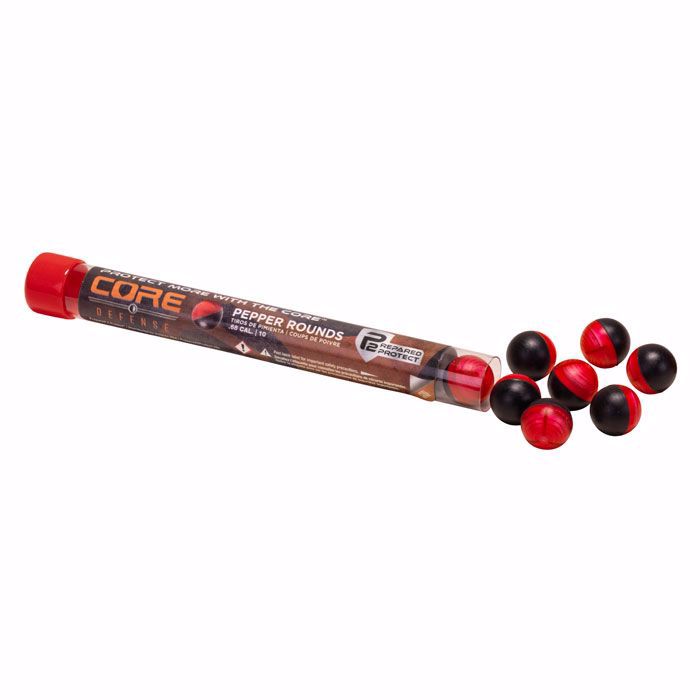 P2P .68 Cal Core Defense Pepper Rounds 10 Count, Red/Black - 2292309