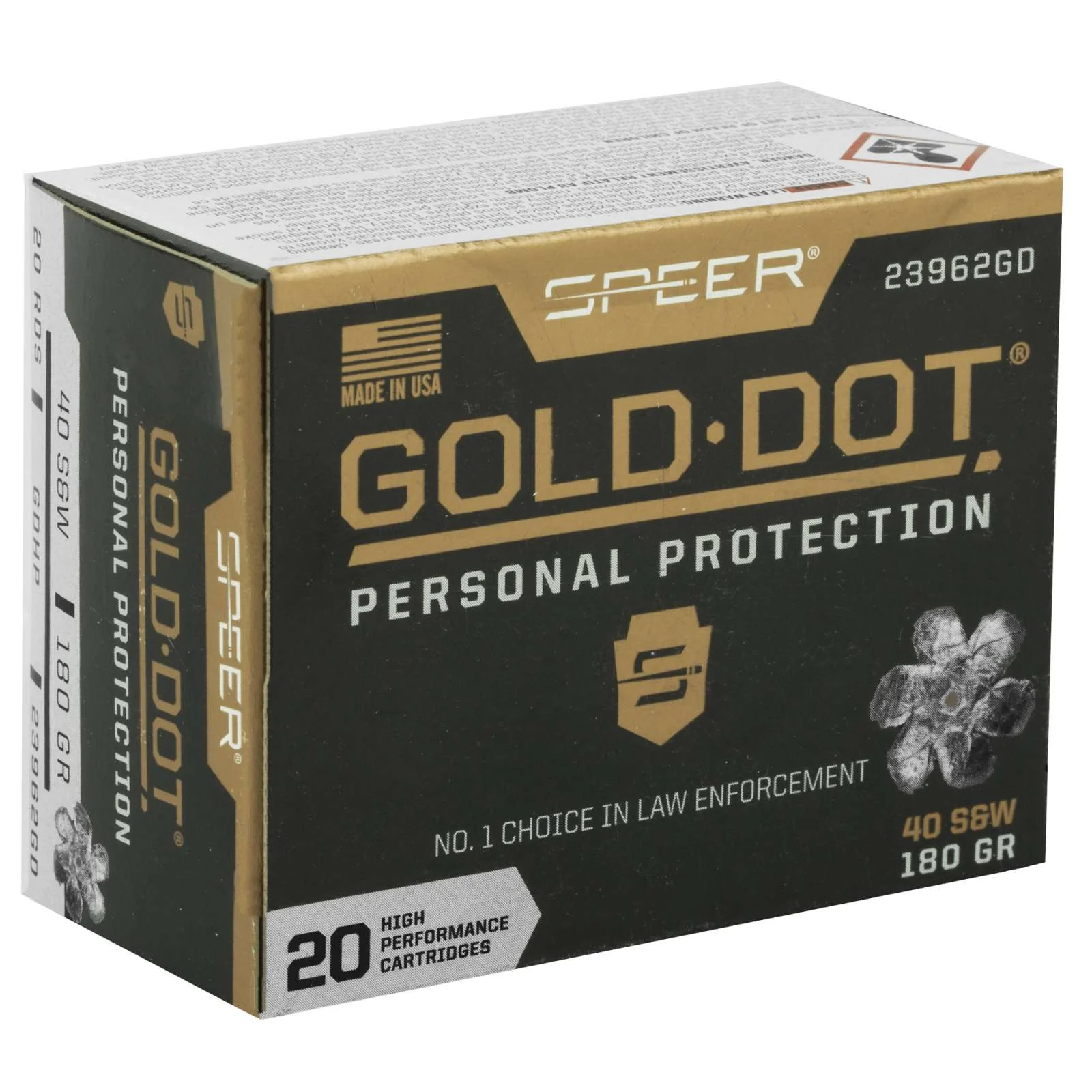 SPEER 40 S 180 GR GDHP AMMO 20 RD/BX 10 BX/CS