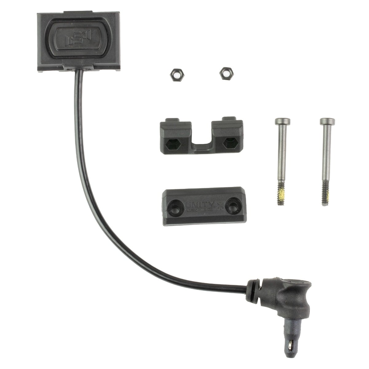 Unity Tactical ModButton Lite Remote Switch - Single Lead Polymer 1.30" for Streamlined Controls - MBL-BLK-CL-4.5