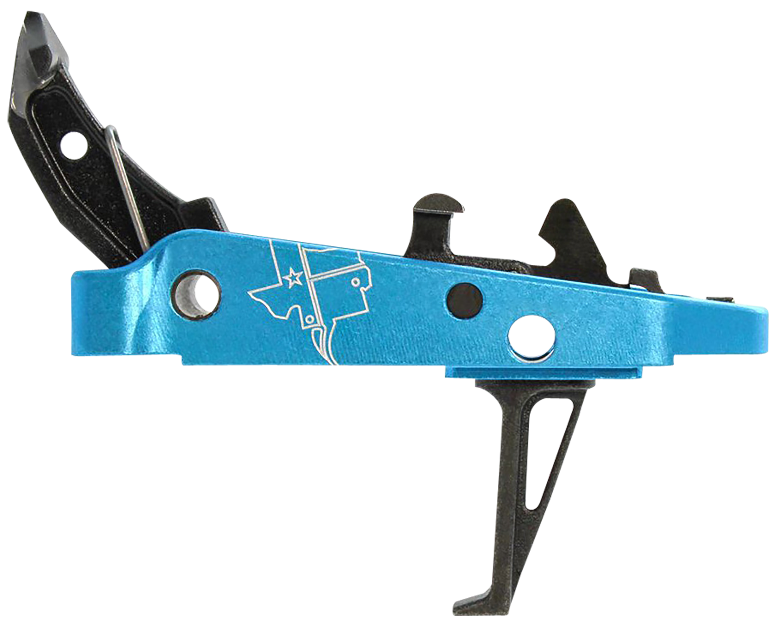 CMC Flat Trigger 3lb Blue for AR15/AR10 Black Housing