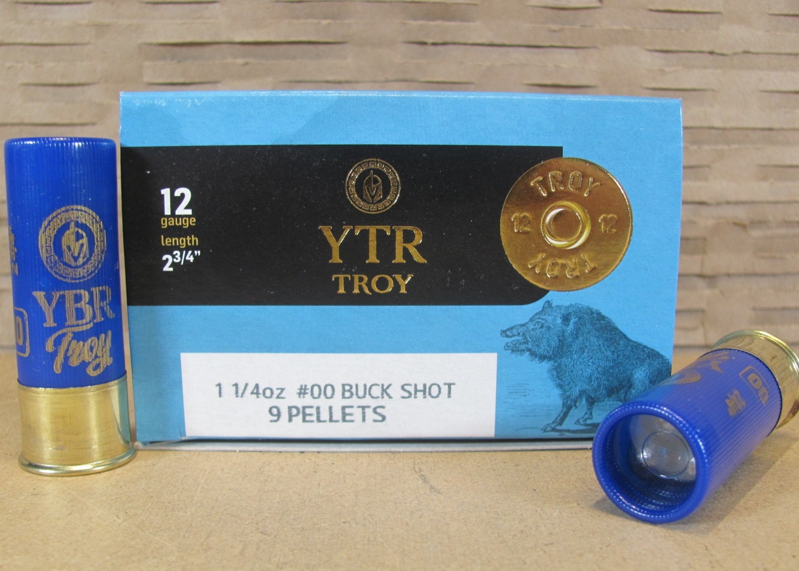 200 Round Case – 12 Gauge 2.75 Inch 1.2 Ounce 9 Pellet 00 Buckshot YTR Troy Ammo