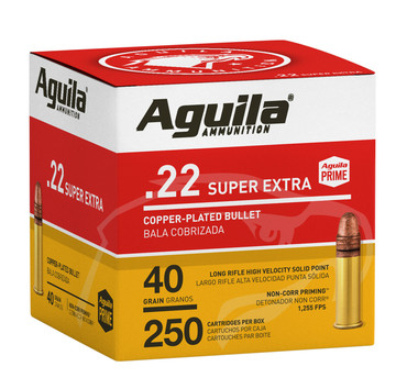 Aguila Super Extra 22 LR 40 Grain Copper Plated Solid Point