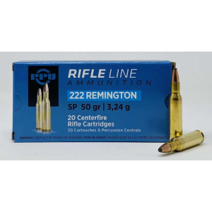 PPU PP222 Standard Rifle  222 Rem 50 gr Soft Point (SP) 20 Bx/ 50 Cs