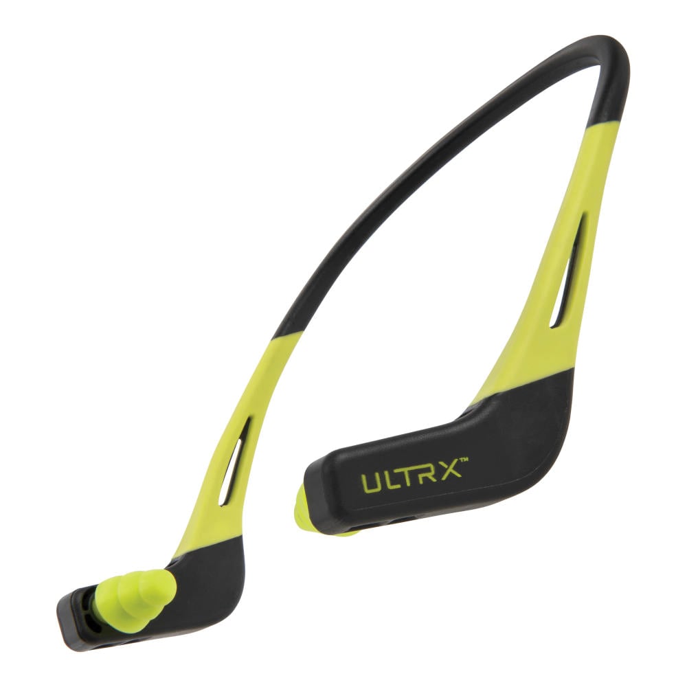 ULTRX 22 dB Wave Banded Earplugs, Gray/Yellow