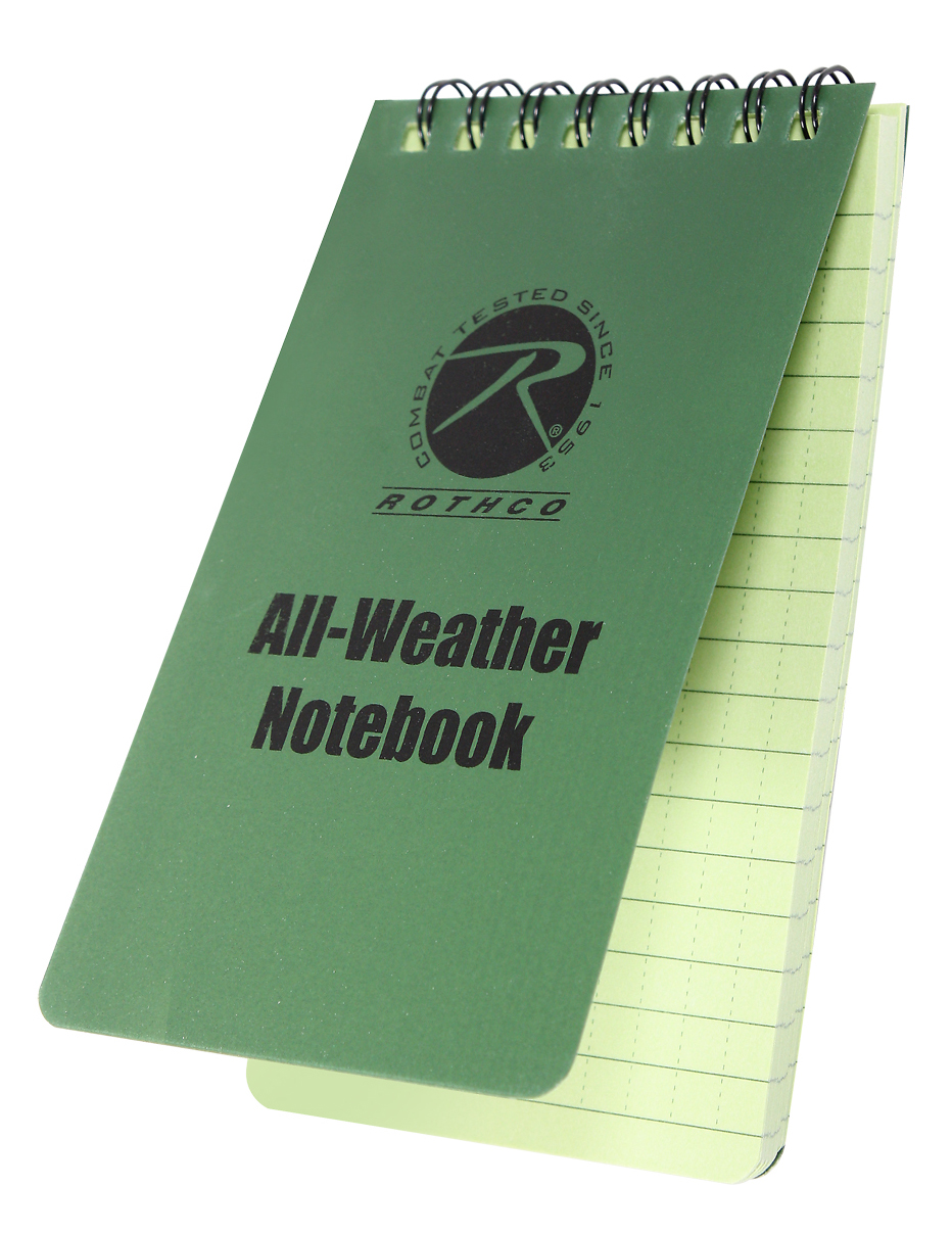 Rothco All-Weather Waterproof Notebook - Olive Drab, 6 X 8