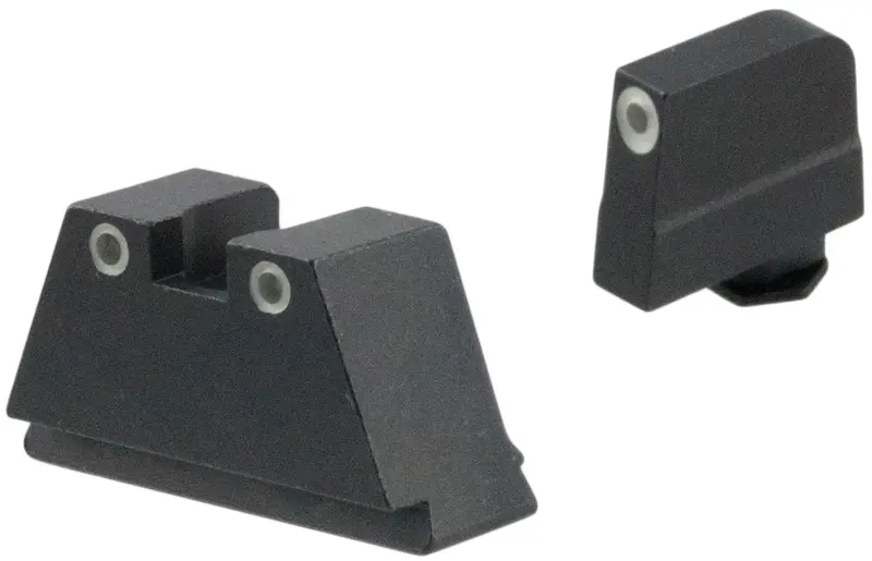 AmeriGlo GL349 Optic Compatible Sight Set for Glock 3XL Tall Green Tritium White Outline Front Sight-Green Tritium White Outline Rear Sight