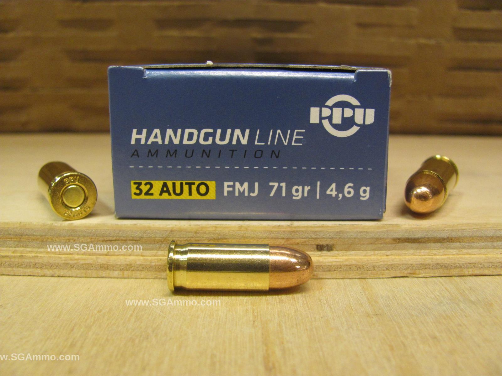 1000 Round Case – 32 ACP Auto Prvi Partizan 71 Grain FMJ Ammo – PPH32AF