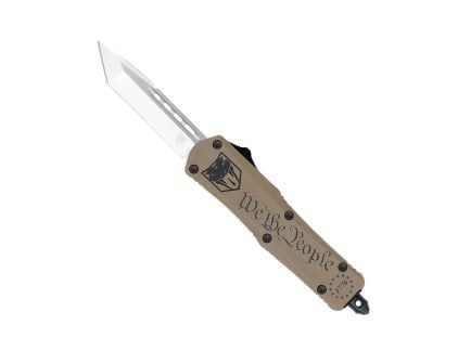 CobraTec Knives FS-3 We The People Small OTF Knife Tanto, Tan - SWTPFS-3TNS