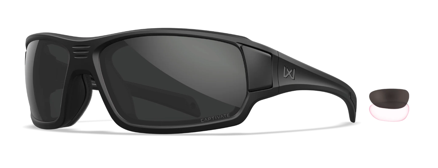 WILEY X Breach 2.5 Captivate - Matte Black - Gray/Clear