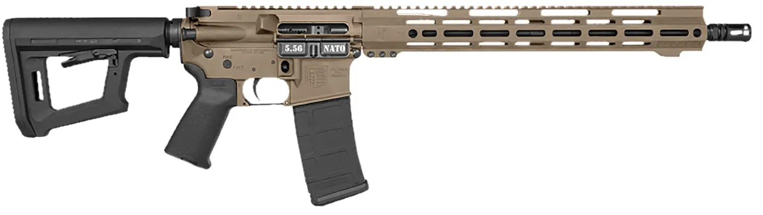 Diamondback DB1718K061 DB15 Carbon Series 5.56 NATO 30+1 16" Black Nitride Threaded Barrel, Flat Dark Earth Cerakote Picatinny Rail Aluminum Receiver, Adjustable Black Synthetic Stock, Magpul MOE Grip