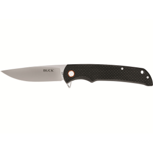 Buck Knives 259 Haxby Pocket Knife 3.875" Drop Point 7Cr17MoV Satin Blade Carbon Fiber Handle Black