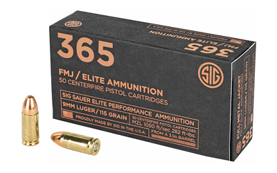 Sig Sauer 9mm 115gr FMJ Ammo - 50 Rounds