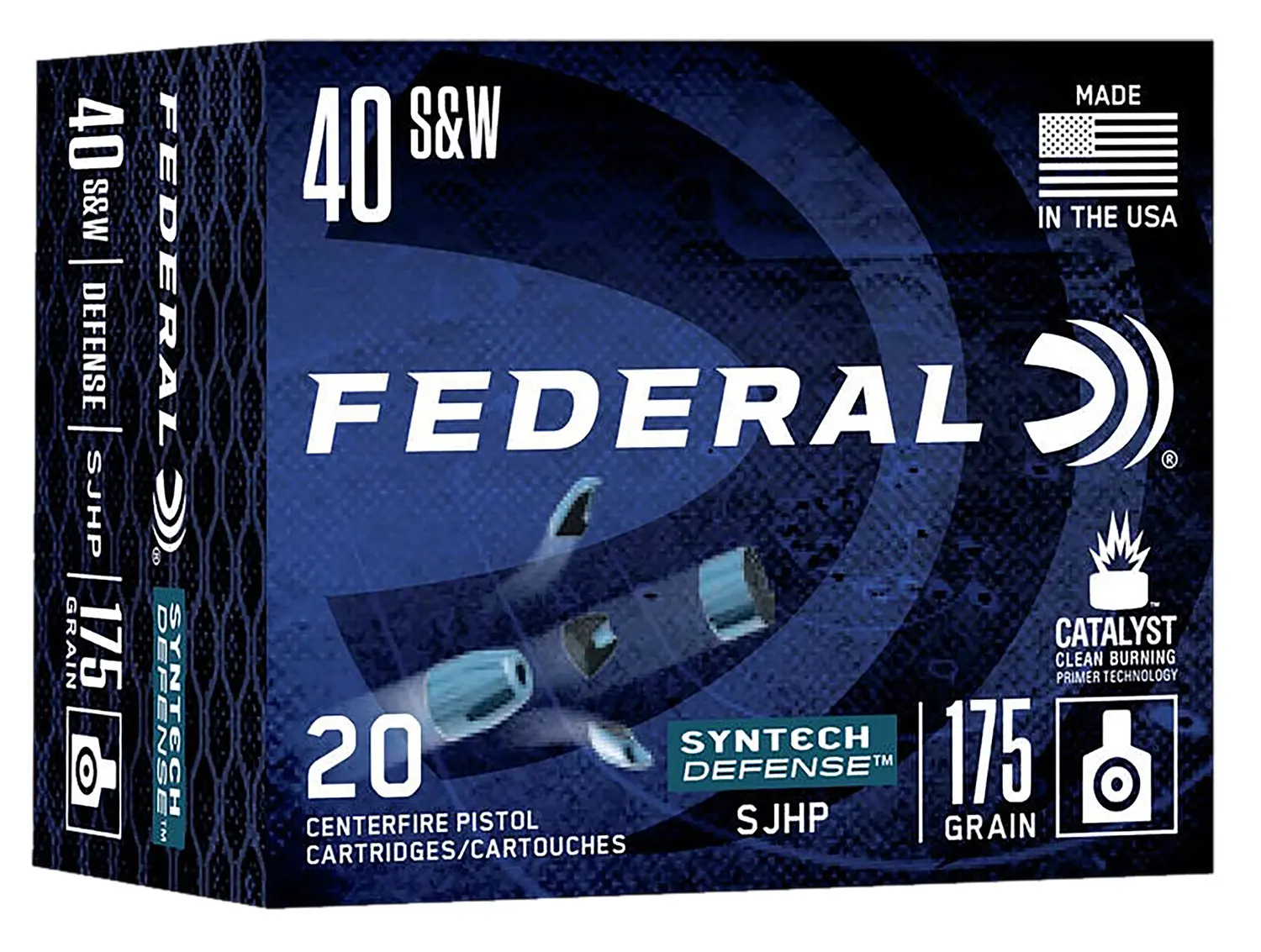 Federal S40SJT1 Syntech Defense 40S 175gr Segmented Jacketed Hollow Point 20 Per Box/10 Case