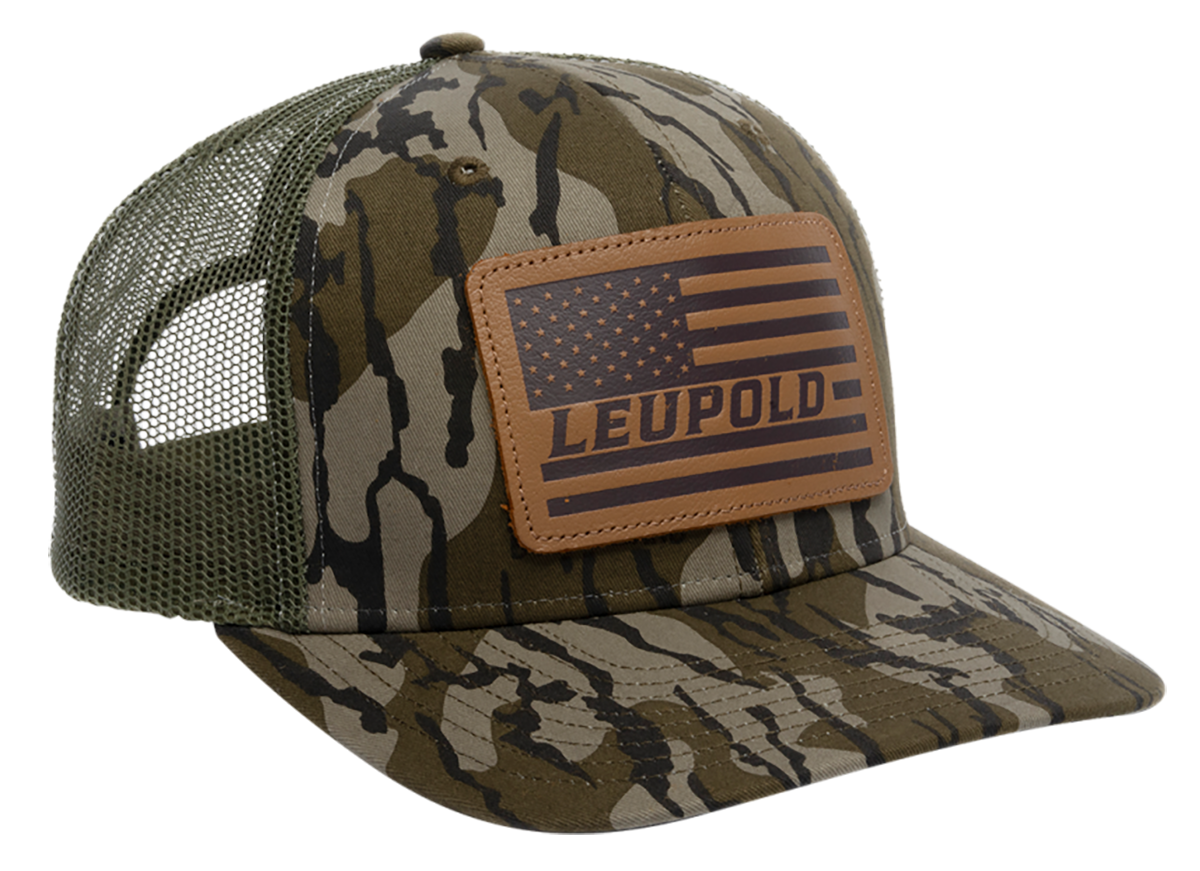 Leupold American Flag Trucker Hat, Green/Bottomland Camo - 172600
