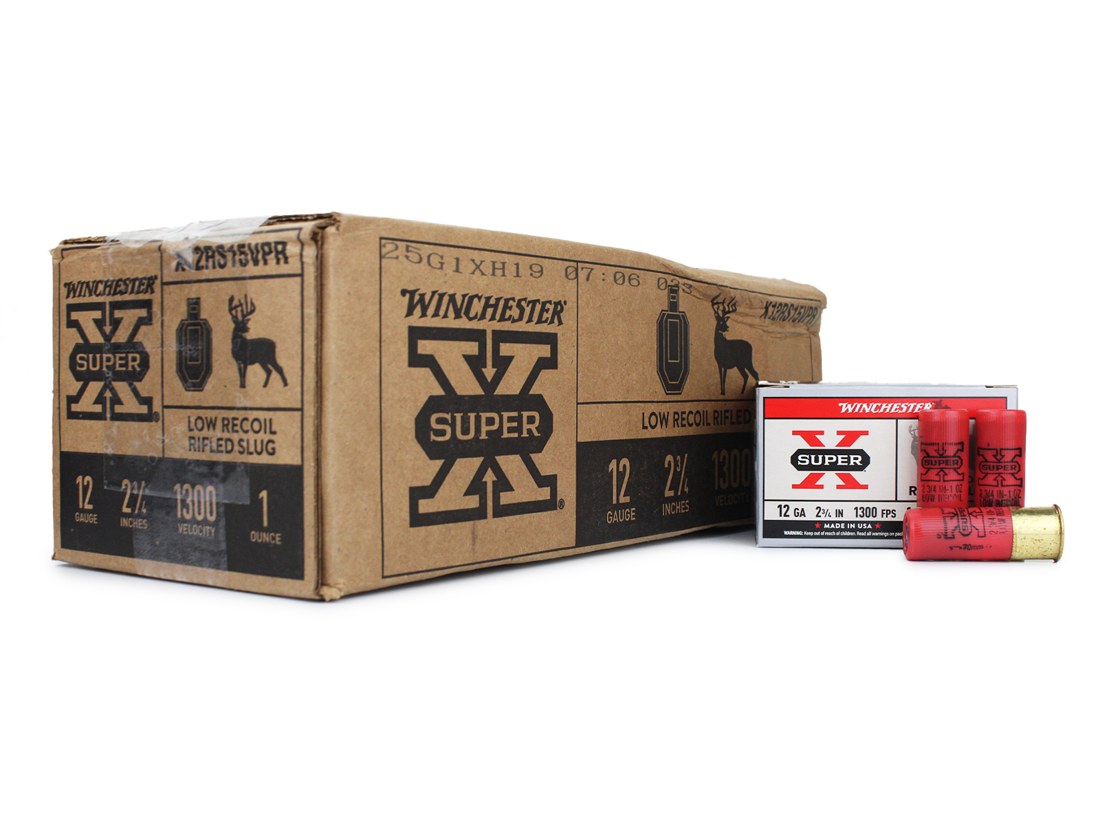 Winchester Super-X 12 Gauge 2-3/4" 1 oz Low Recoil Rifled Slug (Case)