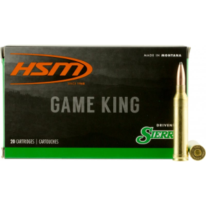 Hunting Shack HSM Game King 7mm Remington Magnum 160gr Spitzer Boat Tail Brass Case Ammo, 20 Rounds.