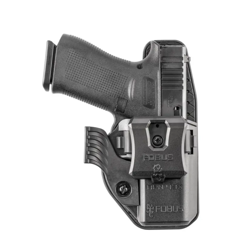 Fobus Handgun Holster OWB Paddle IWB Clip Wing Sweatguard Appendix for Glock 43/43x/43x MOS with SAS Black Ambi