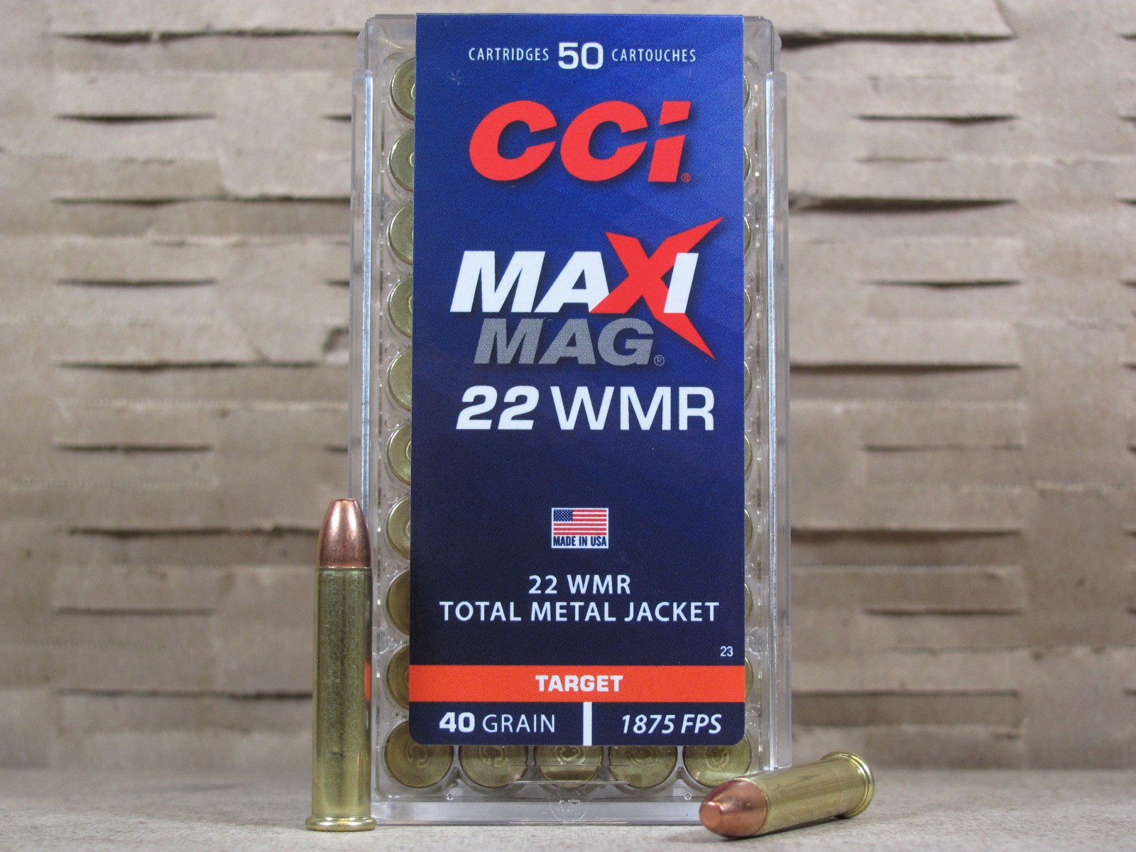 2000 Round Case – CCI 22 Magnum Maxi-Mag 40 Grain Total Metal Jacket Ammo – 0023