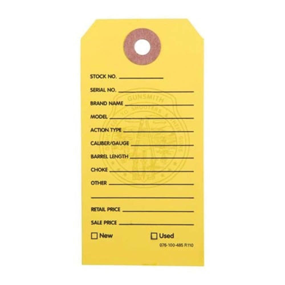 Brownells 3.75" x 1.88" Gun Price Tag, Yellow Pack of 500