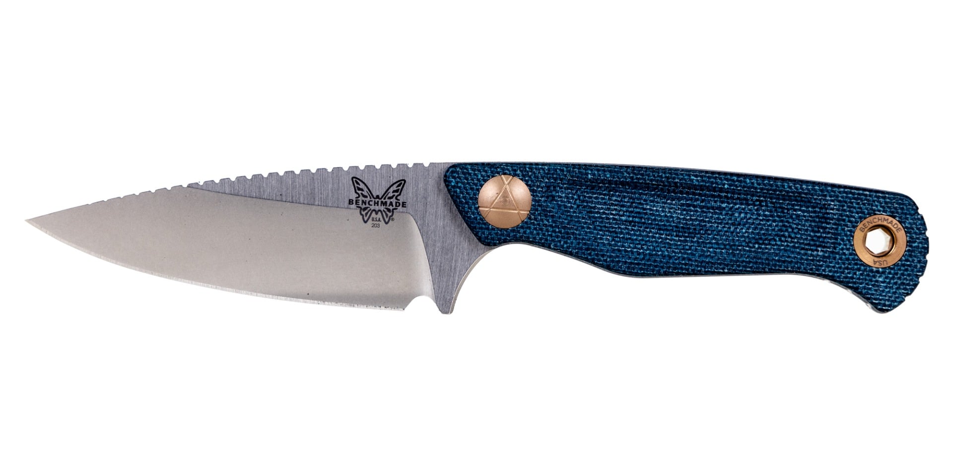 Benchmade Dacian Spear Point Fixed Blade Knife, Denim Micarta - 203-04