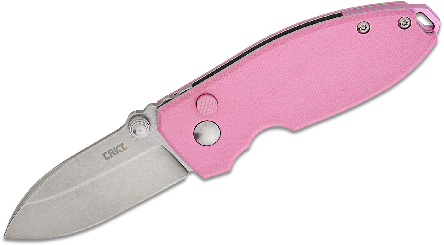 CRKT Squid Button Lock Folding Knife Drop Point, Rose