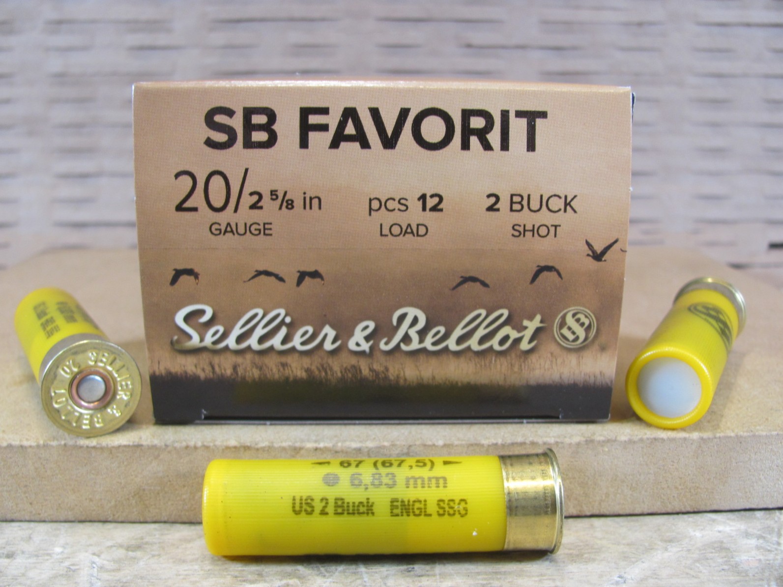 250 Round Case – 20 Gauge 12 Pellet Number 2 Buckshot Ammo by Sellier Bellot – SB Favorit – SB20BSA