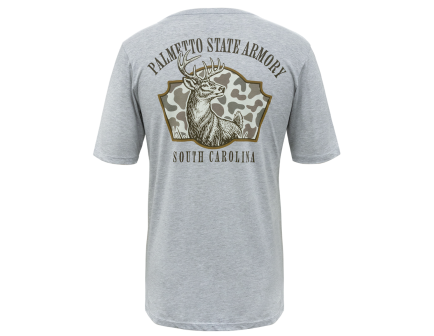 PSA Camo Emblem SS Essential Tee w/ Pocket, Heather Grey