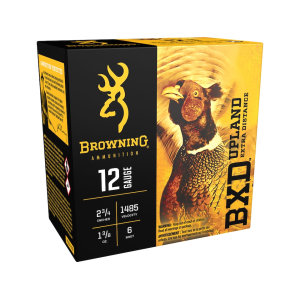 Browning BXD Upland 12 Gauge Ammo 2-3/4" #6 Nickel Plated Lead Shot 1-3/8 oz Box of 25