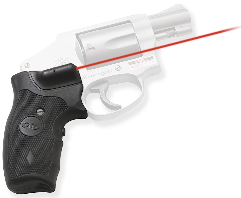Crimson Trace Front Activation Replacement Laser Grip for S&W J-Frame Round Butt Handgun, Black - LG-305