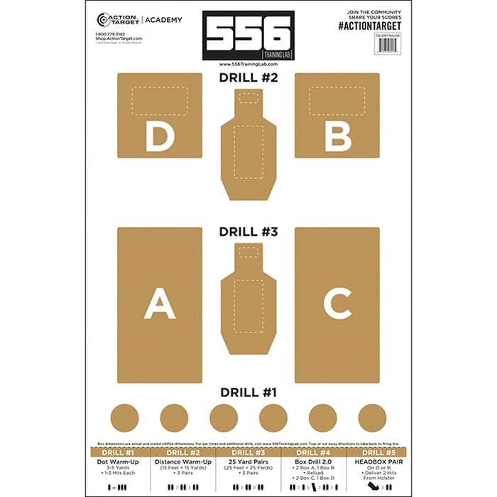 Action Target 556 Training Lab Target, Brown/White