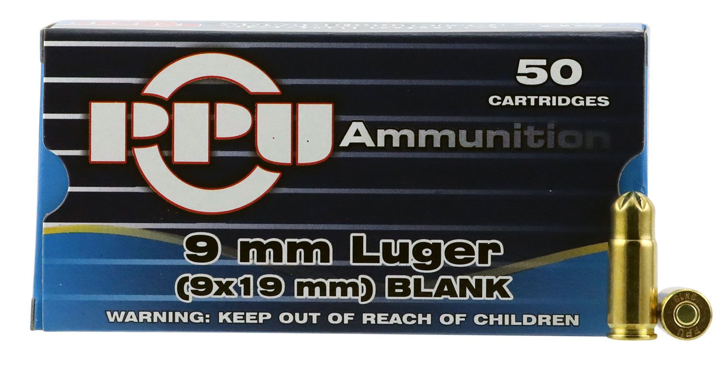 PPU PPB9L Blank Ammo 9mmLuger 50 Per Box/20 Case - Flat Rate Shipping Under 30lbs! - No Credit Card Fees
