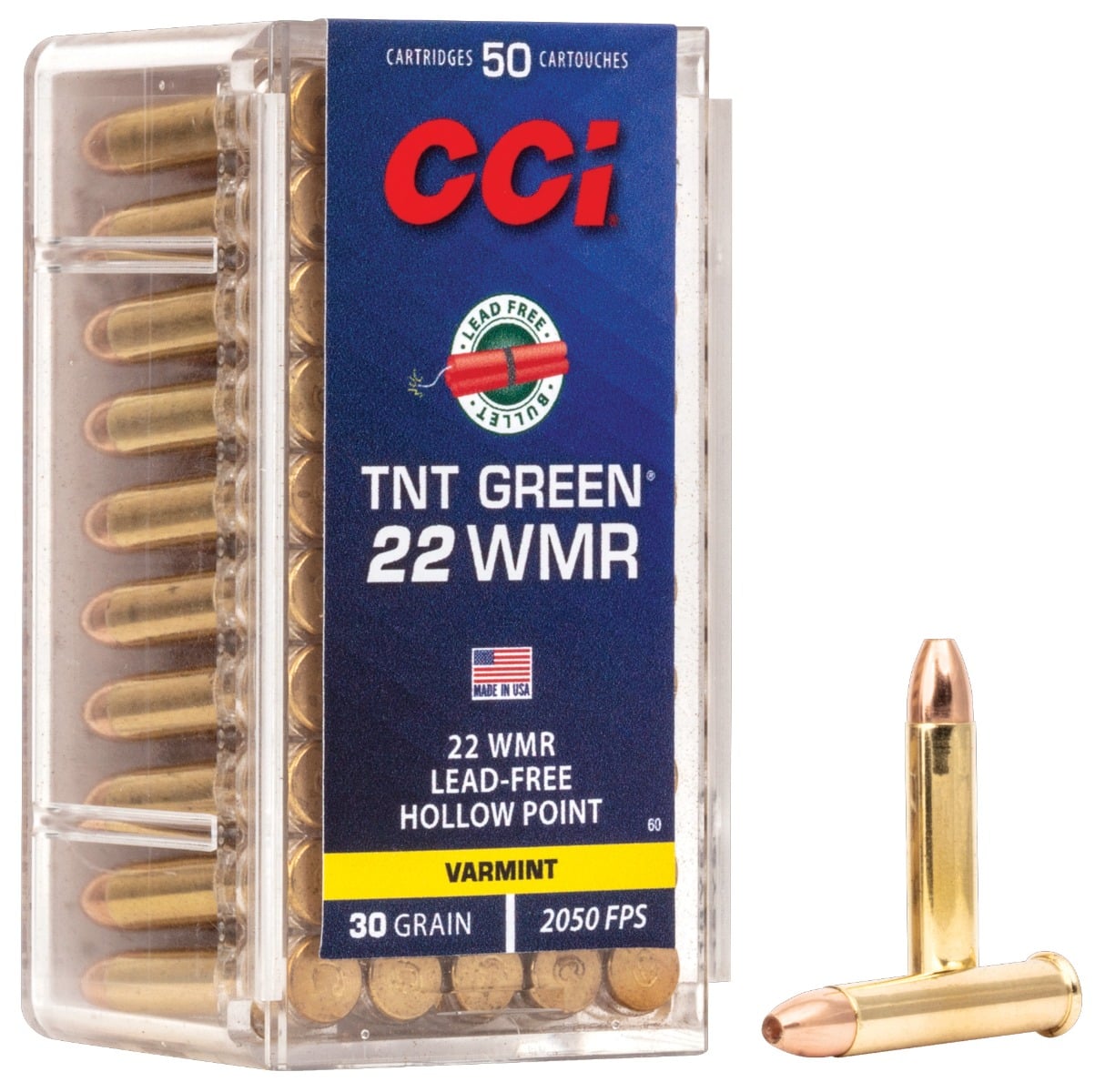 CCI .22 WMR 30gr TNT Green HP Ammunition 50rds - 0060