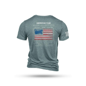 New-Line-Apparel Nine Line American Flag Schematic Short Sleeve Shirt Denim XL