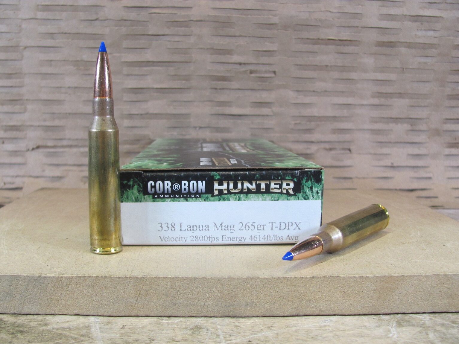 20 Round Box – 338 Lapua Magnum 265 Grain T-DPX Corbon Hunter Ammo – DPX338L265/20