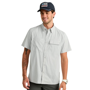 Huk Icon Short Sleeve Button Down Shirt Seagull M