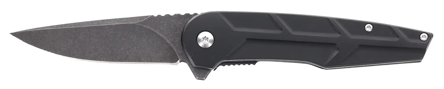 Schrade 1159329 Reckon 3.25" Folding Drop Point Plain Dark Stonewash D2 Steel Blade 4.40" Black Aluminum Handle