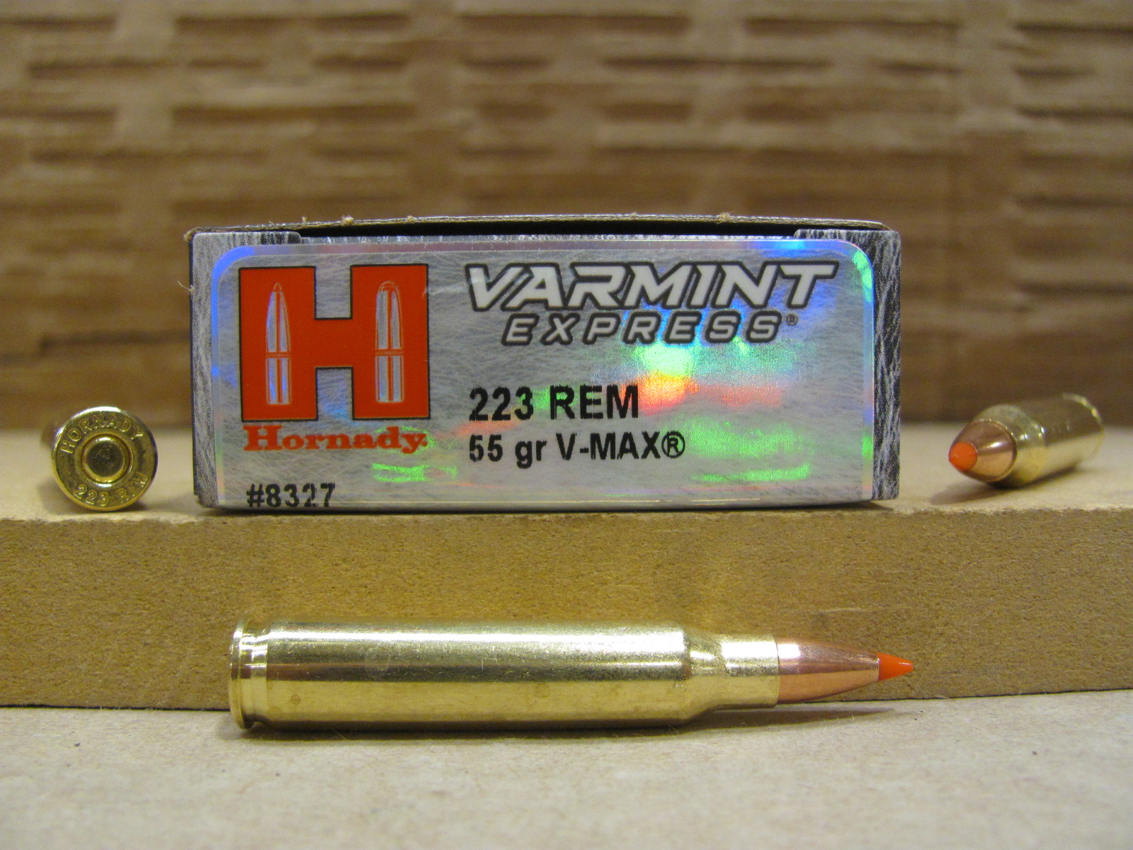 20 Round Box – 223 Rem 55 Grain V-max Hornady Varmint Express Ammo – 8327