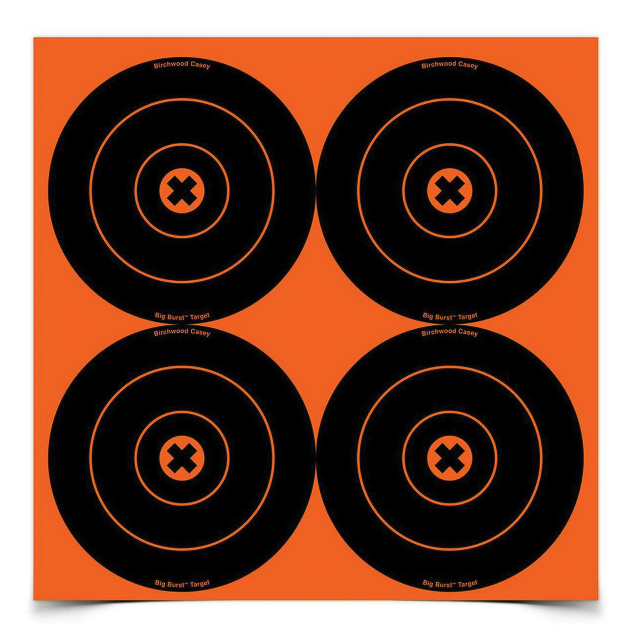 Birchwood Casey Big Burst 6" Self-Adhesive Revealing Bullseye Target, Orange/Black, 3/pack - 36612