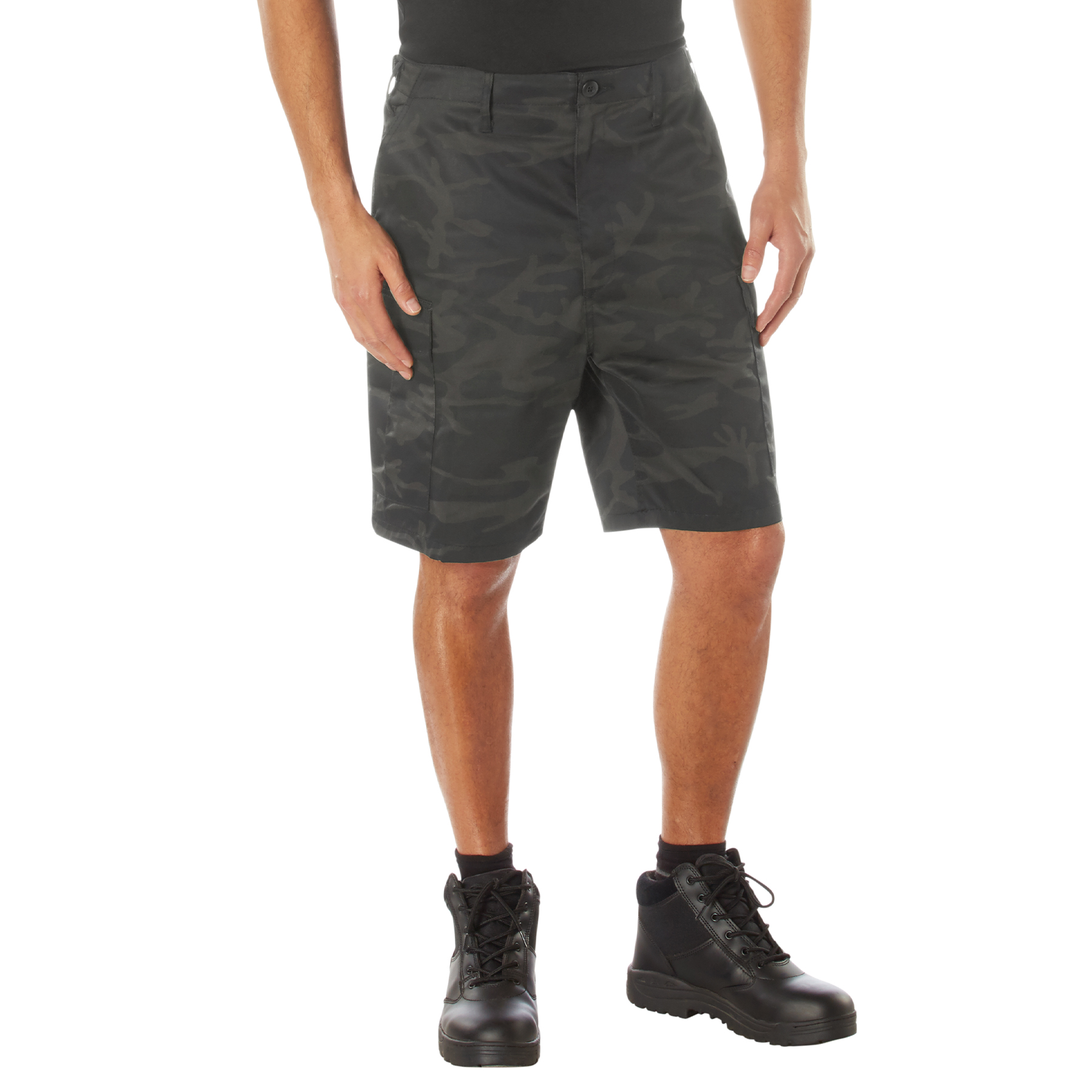 Rothco Midnight Camo Bdu Shorts - Midnight Black Camo, Large