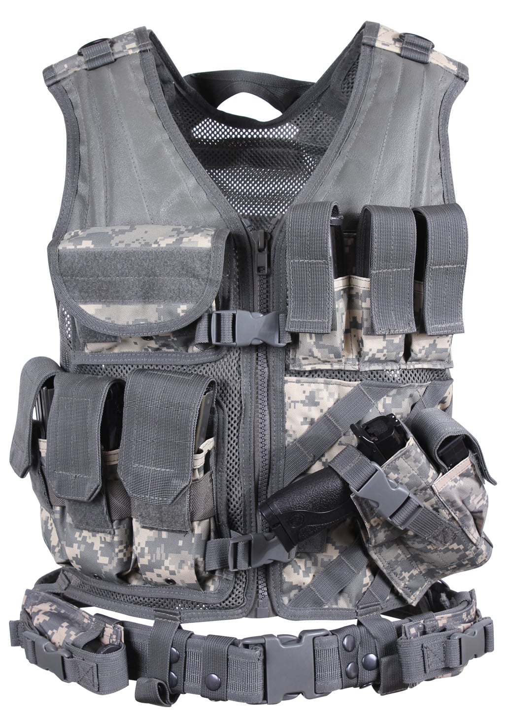 Rothco Cross Draw Molle Tactical Vest - Acu Digital Camo, Regular