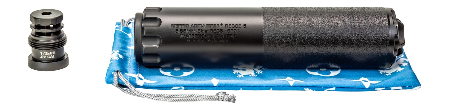 Griffin Armament RECCE 5.56mm Silencer - Black Stainless Steel
