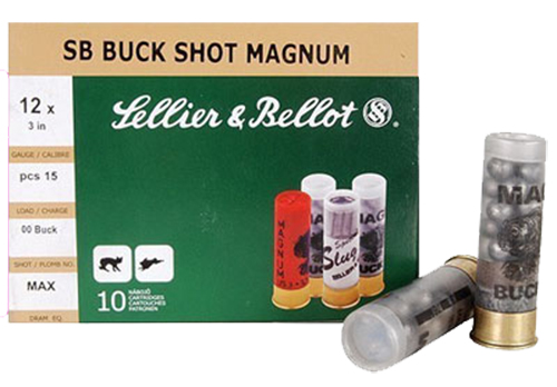 Sellier & Bellot 3" 12 Gauge Ammo 00 Buck, 10/box - SB12BSA