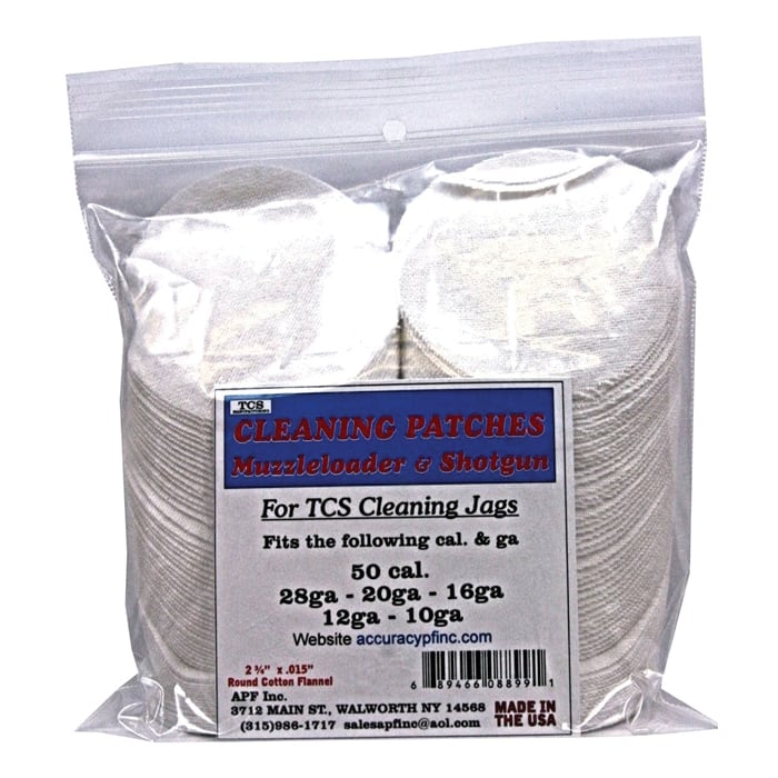 TCS .50 Cal/28 Gauge/20 Gauge/12 Gauge 2.75" x 0.01" Round Cleaning Patch, Bag of 130