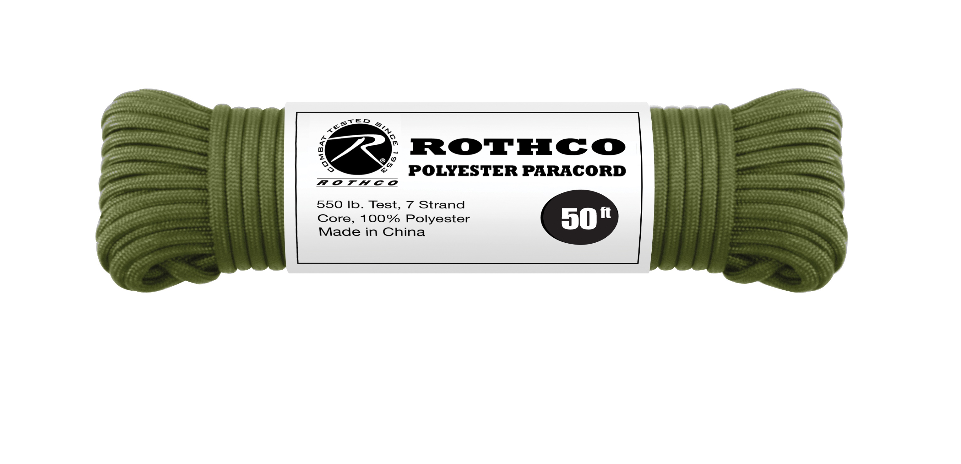 Rothco 550Lb Type III Polyester Paracord - Olive Drab, 50