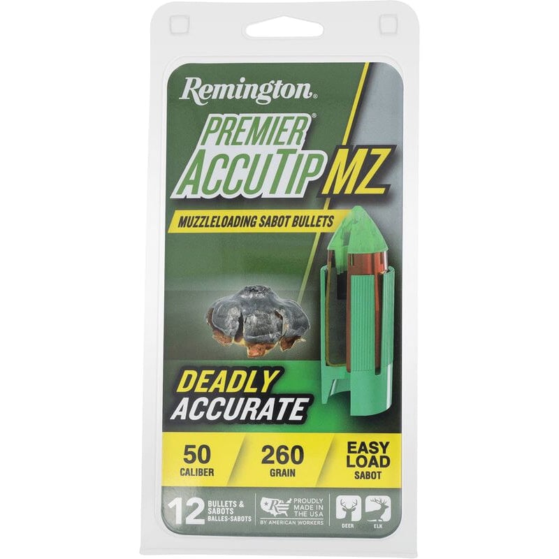 Remington Premier Accutip .50 Cal BJPT Sabot Slug Muzzleloader Bullet, 260 gr 12rds