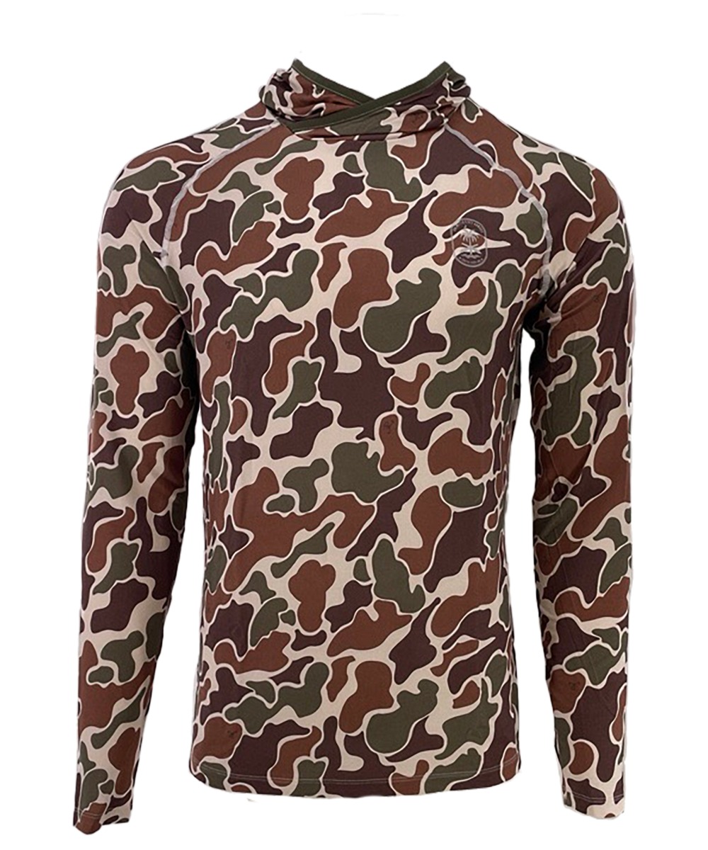 PSA Performance Hoodie with Logo, Vintage Marsh Camo - Small
