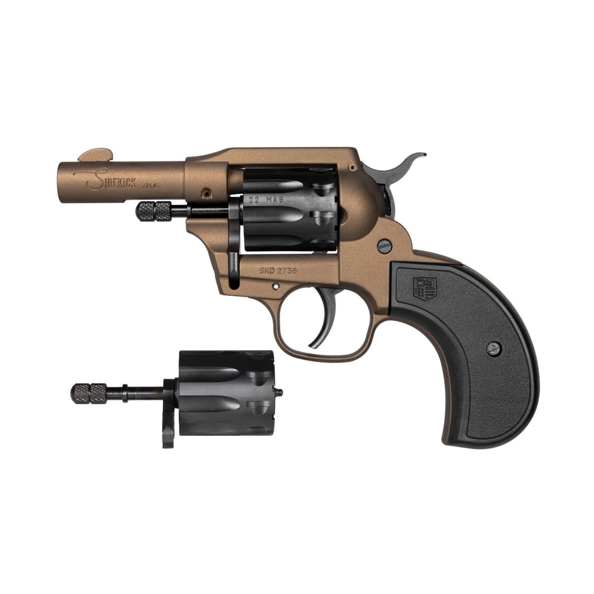 Diamondback Sidekick .22LR/.22 Magnum Revolver 3" 9rds, Midnight Bronze