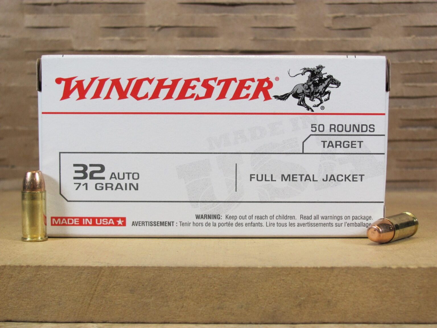 50 Round Box – 32 Auto 71 Grain FMJ Winchester Ammo – Q4255X